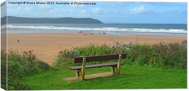 Woolacombe Bay Canvas Print by Diana Mower