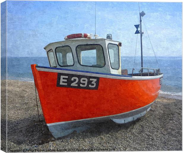 Beached boat at Branscombe 2 Canvas Print by Paula Palmer canvas