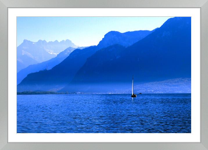 Buy Framed Mounted Prints of Mountains Across Lake Geneva by Jeremy Hayden