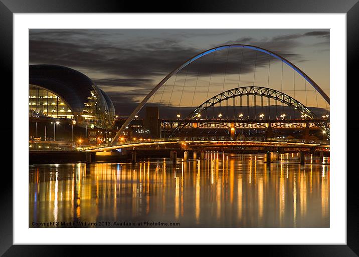 Dusk over the Tyne 2 Framed Mounted Print by Martin Williams