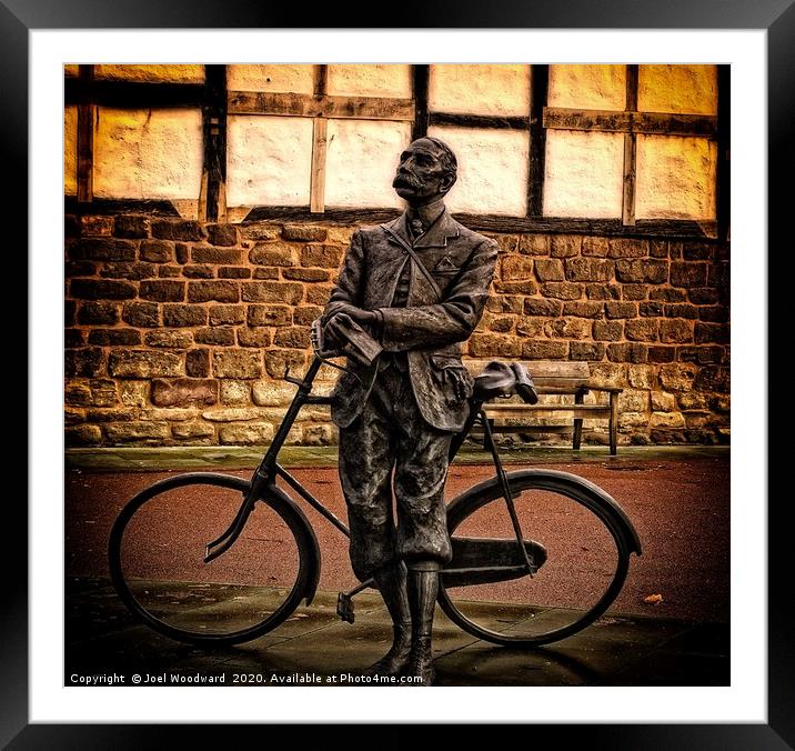 Elgar the Sunbeam Bicycle Man Framed Mounted Print by Joel Woodward