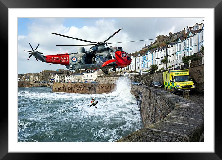  porthleven harbour Framed Mounted Print by Kelvin Rumsby