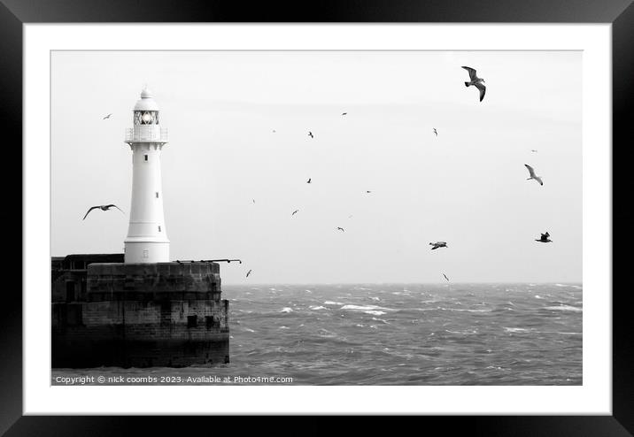 Dover breakwater lighthouse Framed Mounted Print by nick coombs