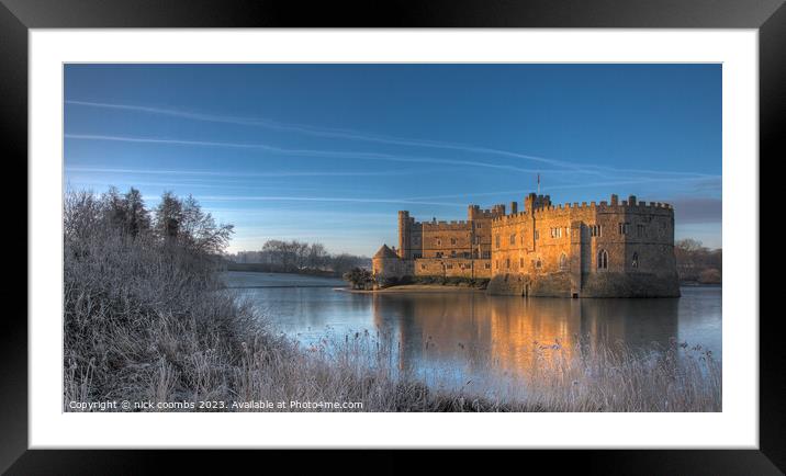 Leeds Castle Frosty Morning Framed Mounted Print by nick coombs
