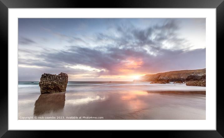 Glowing Sunrays Embrace Durness Seascape Framed Mounted Print by nick coombs