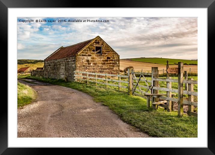 Rustic Charm: A Small Barn in the Yorkshire Countr Framed Mounted Print by keith sayer