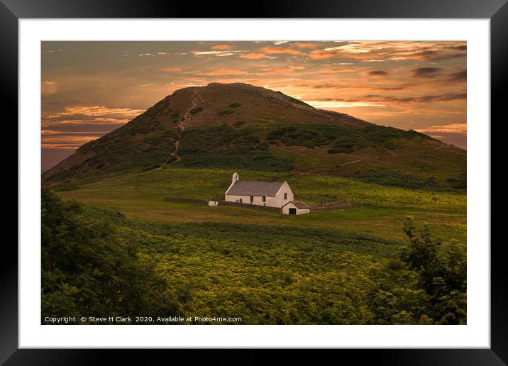 Mwnt at Sunset Framed Mounted Print by Steve H Clark