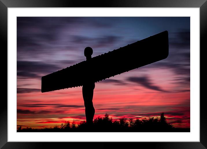  Angel of the North Sunset Framed Mounted Print by Helen Holmes