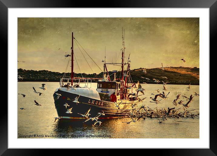 COMRADES With Catch Of Fish Framed Mounted Print by Anne Macdonald