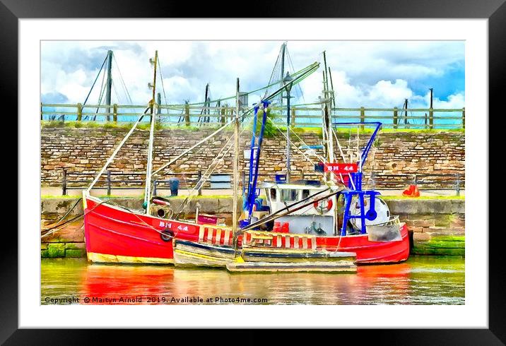Fishing Boat digital art Framed Mounted Print by Martyn Arnold