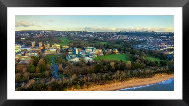 Singleton Park and Swansea University Framed Mounted Print by Leighton Collins