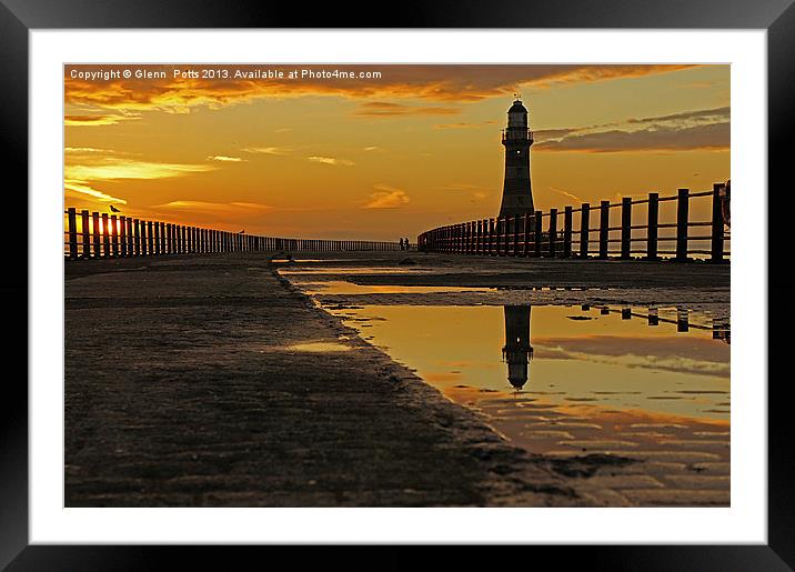 Sunderland lighhouse Roker Pier sunrise Framed Mounted Print by Glenn Potts