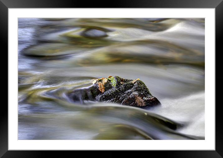 Autumn River Rock Framed Mounted Print by Mike Gorton