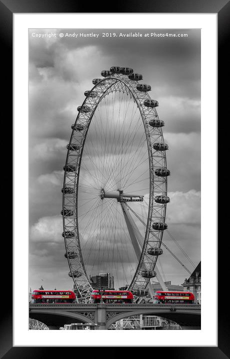 London Eye  Framed Mounted Print by Andy Huntley