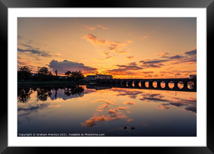 Long Bridge at Sunset, Barnstaple Framed Mounted Print by Graham Prentice