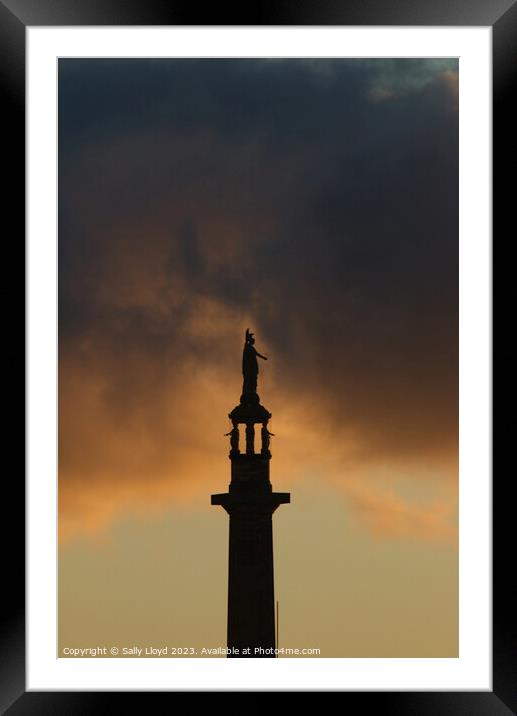Sunset at the Britannia Lord Nelson Monument in Great Yarmouth Norfolk Framed Mounted Print by Sally Lloyd