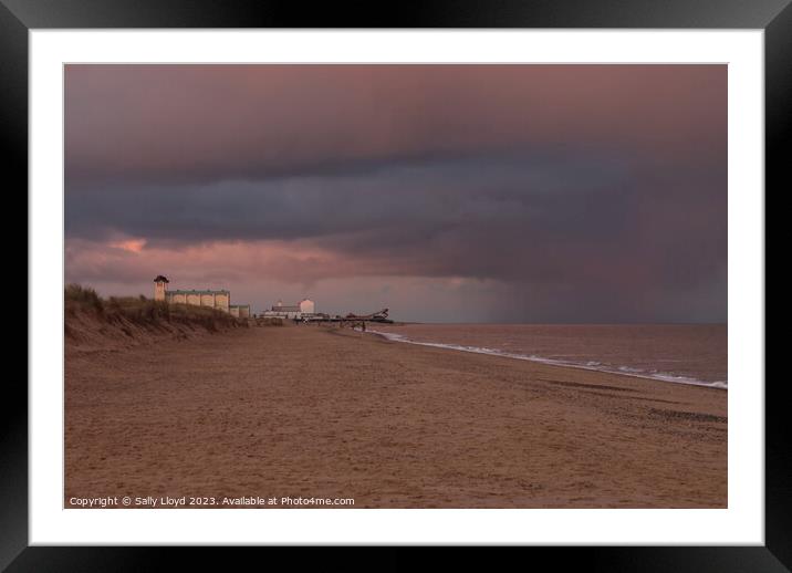 In the pink at Great Yarmouth, Norfolk Framed Mounted Print by Sally Lloyd
