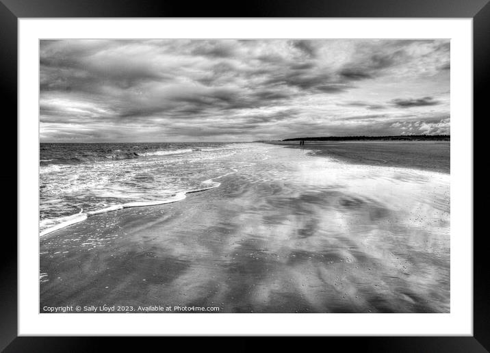 Tidal Reflections at Holkham Beach Framed Mounted Print by Sally Lloyd