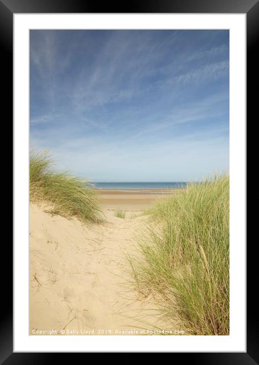 Through the dunes at Holkham beach Framed Mounted Print by Sally Lloyd