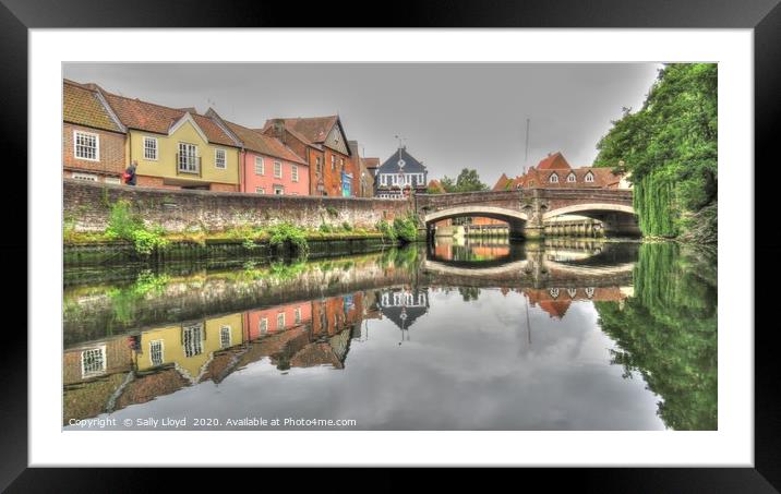 Fye Bridge, Norwich Framed Mounted Print by Sally Lloyd