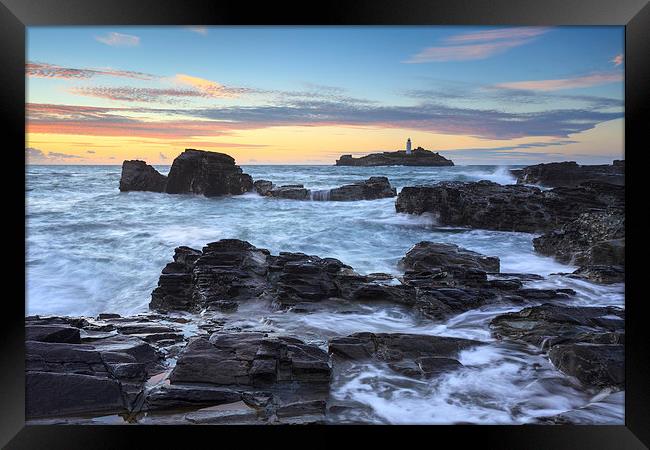 Rocky Shore at Godrevy Framed Print by Andrew Ray