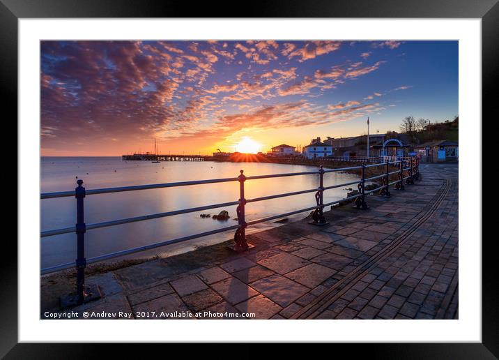 Towards Swanage Pier Framed Mounted Print by Andrew Ray