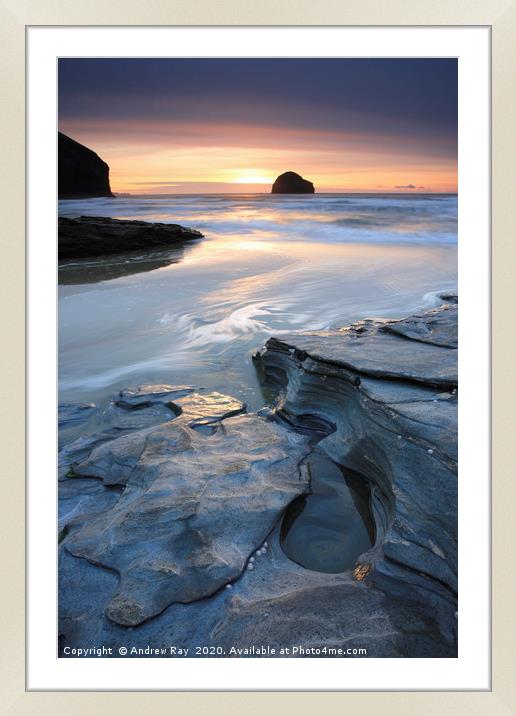 Trebarwith Strand Framed Mounted Print by Andrew Ray