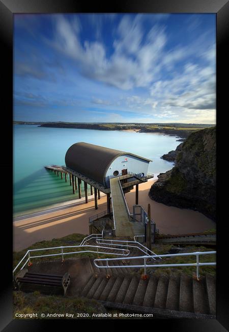 Above Padstow Lifeboat Station (Mothers Ivey's Bay Framed Print by Andrew Ray