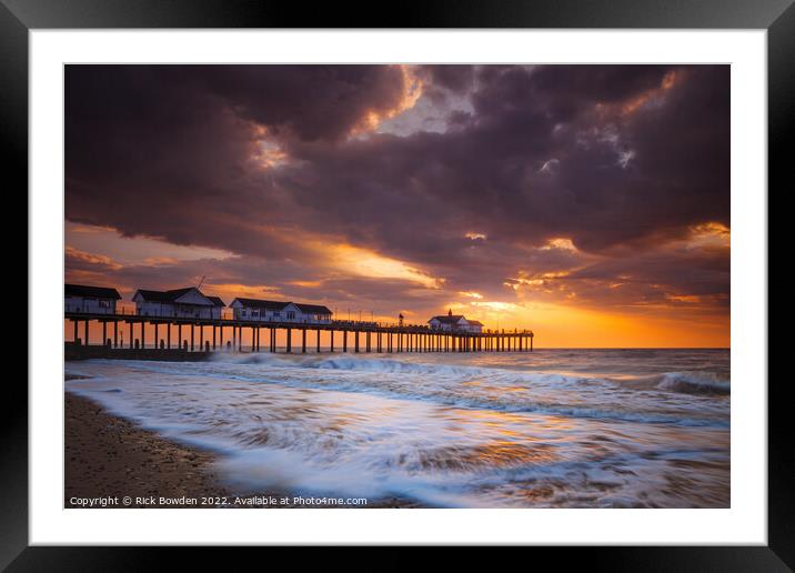 The Stormy Southwold Pier Framed Mounted Print by Rick Bowden
