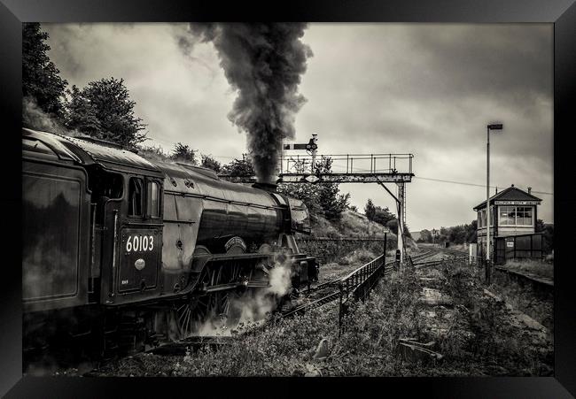 60103 Flying Scotsman leaving Hellifield Framed Print by David Oxtaby  ARPS