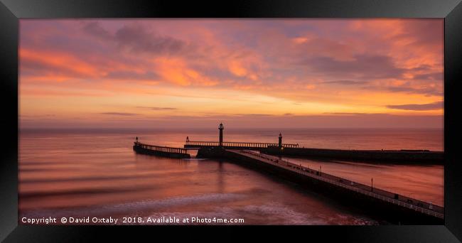 Whitby Harbour sunrise Framed Print by David Oxtaby  ARPS
