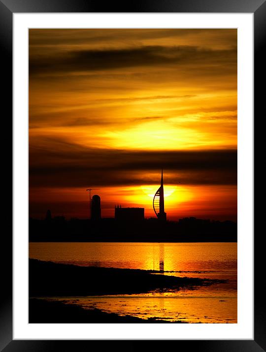 Spinnaker Tower Portsmouth Sunset Framed Mounted Print by Sharpimage NET