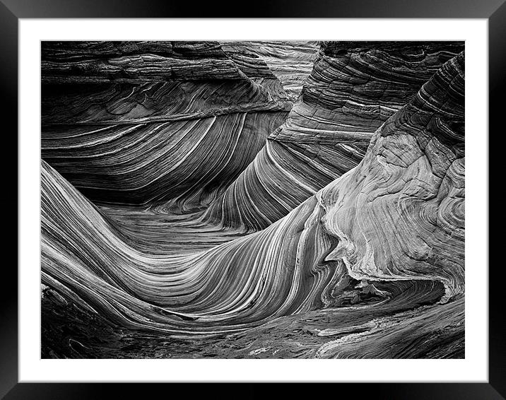 the wave - Black & White 6 Framed Mounted Print by Sharpimage NET