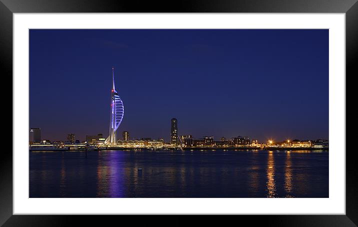 Spinnaker Tower Portsmouth Harbour at Dusk Framed Mounted Print by Sharpimage NET