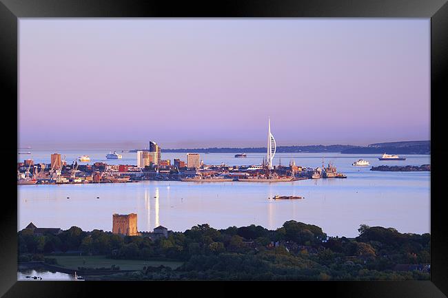 Portsmouth Harbour at Dusk Framed Print by Sharpimage NET