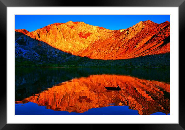 Sunset  in Convict Lake, Mammoth Lakes, California Framed Mounted Print by Eyal Nahmias