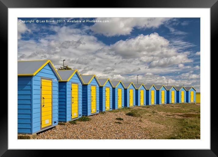 Littlehampton Beach Huts Framed Mounted Print by Len Brook