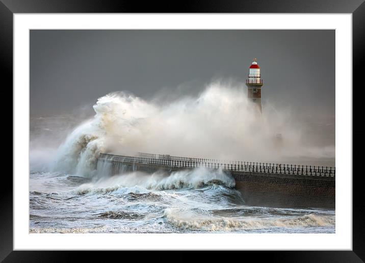 Storm at Roker Framed Mounted Print by Ray Pritchard