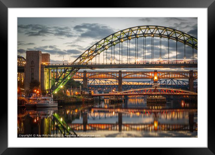 Evening on the Tyne  Framed Mounted Print by Ray Pritchard