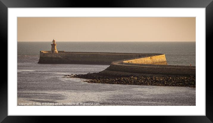 South Shields Pier Framed Mounted Print by Ray Pritchard