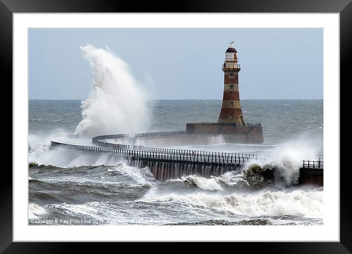 Roker Pier Framed Mounted Print by Ray Pritchard