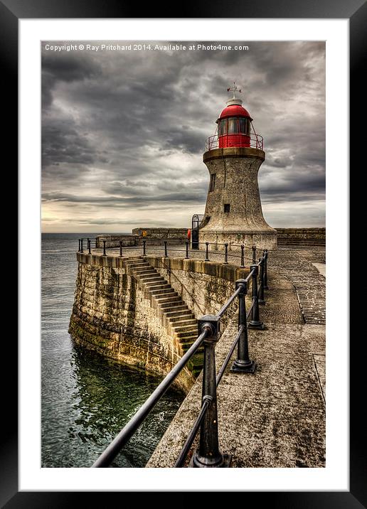 South Shields Lighthouse Framed Mounted Print by Ray Pritchard