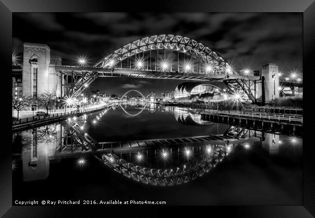 Tyne Bridge Reflected Framed Print by Ray Pritchard