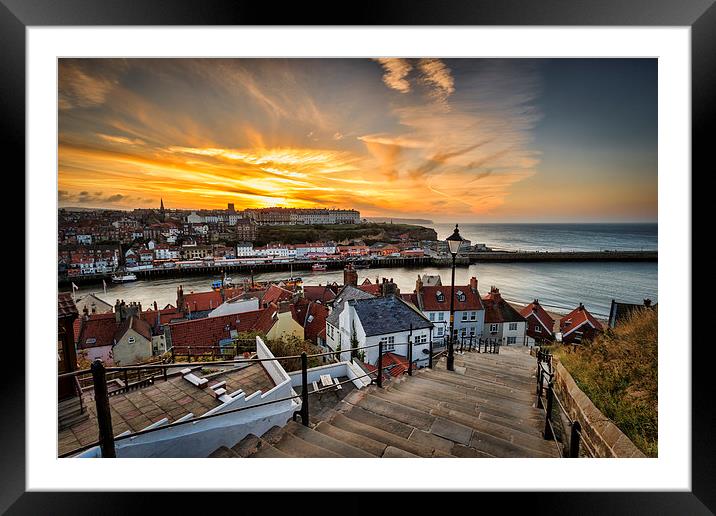 199 steps Whitby. Framed Mounted Print by chris smith
