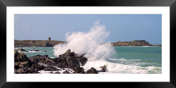 Coastal scene on guernsey,  Channel Islands  Framed Mounted Print by chris smith