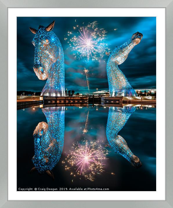 Kelpies Sculpture Falkirk Scotland Framed Mounted Print by Craig Doogan