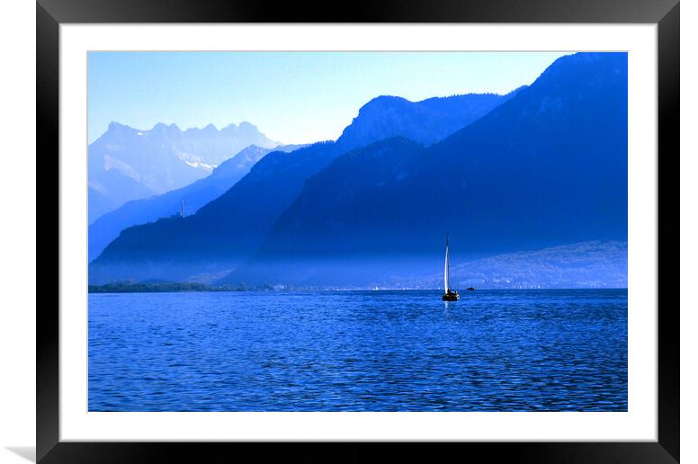 Buy Framed Mounted Prints of Mountains Across Lake Geneva by Jeremy Hayden