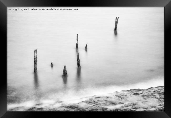 Old Posts in Abstract - Monochrome Framed Print by Paul Cullen