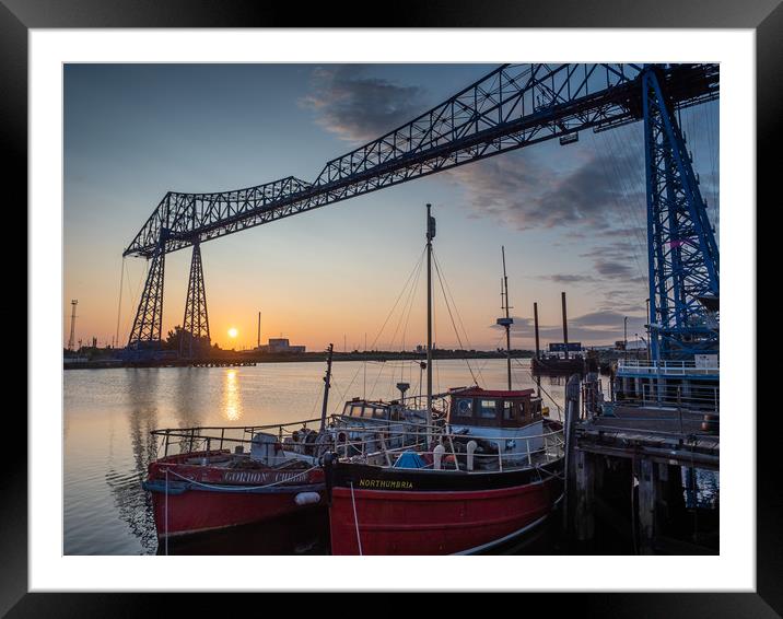 Sunrise at Middlesbrough Transporter Bridge Framed Mounted Print by George Robertson