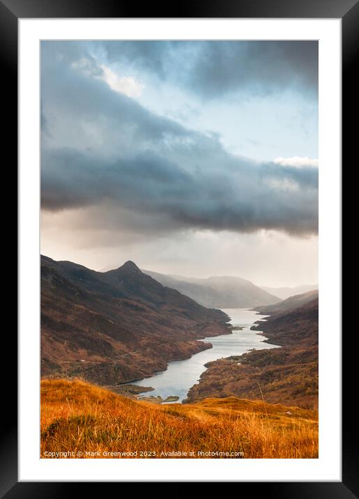 Loch Leven Orange and Grey Framed Mounted Print by Mark Greenwood